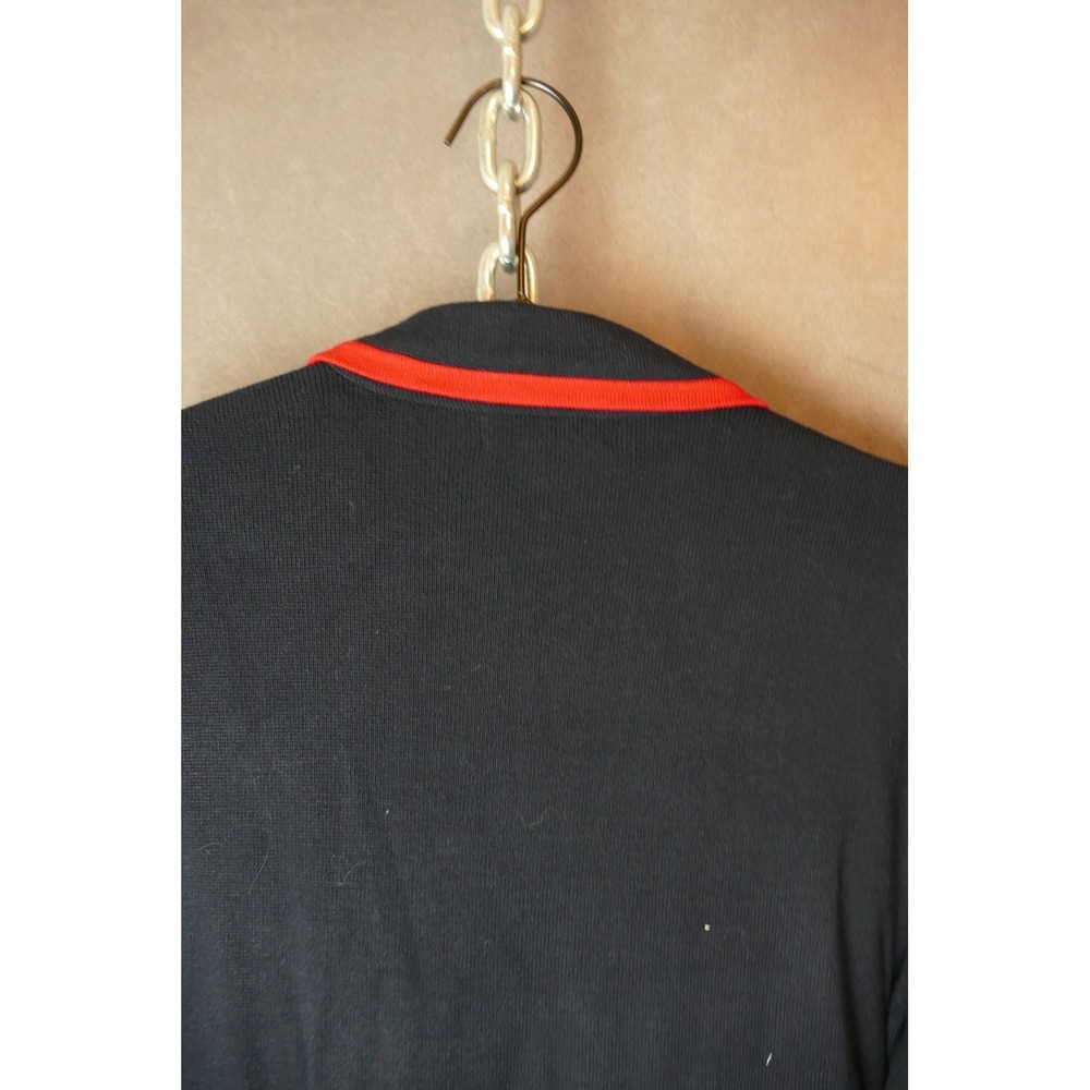 Brooks Brothers Red Fleece Navy Blue Knit Blazer Cardigan Red Trim‎ Large Women - Picture 6 of 13